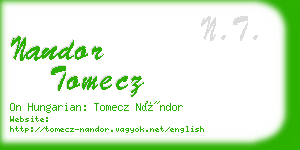 nandor tomecz business card